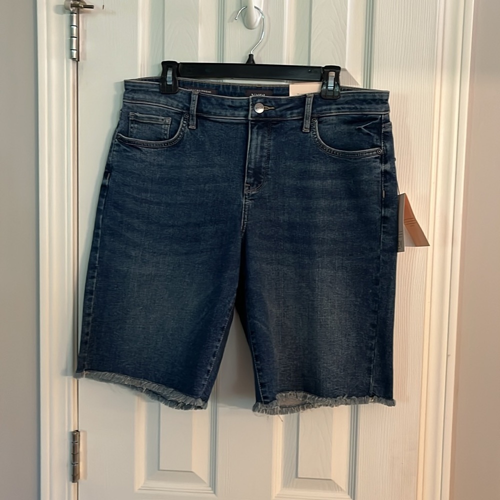NYDJ Blue Jean Shorts Frayed Hem Casual Style